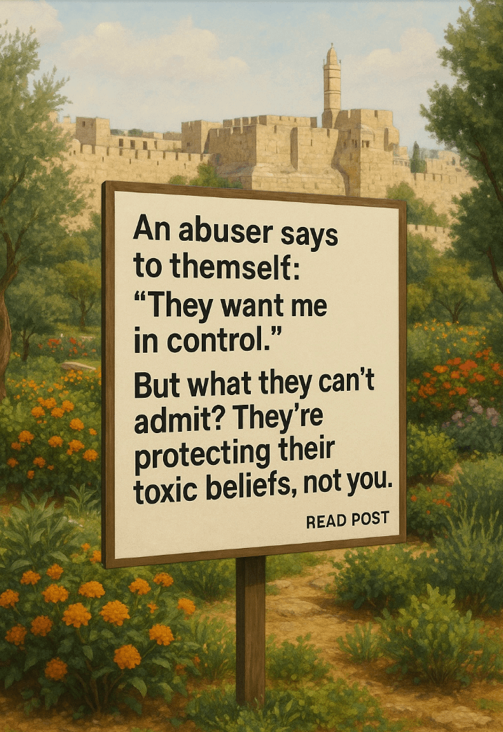 Sign about an abuser