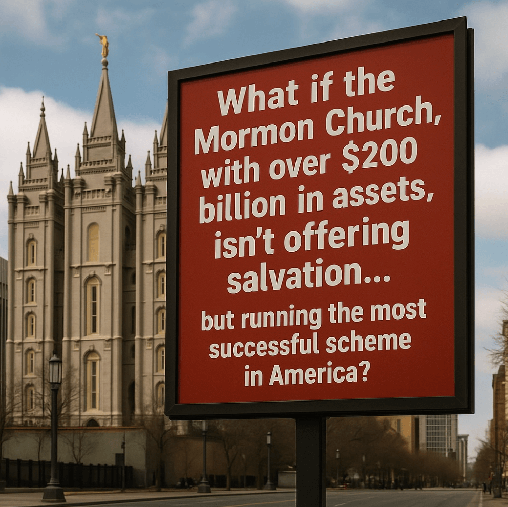 Sign about the Mormon Church