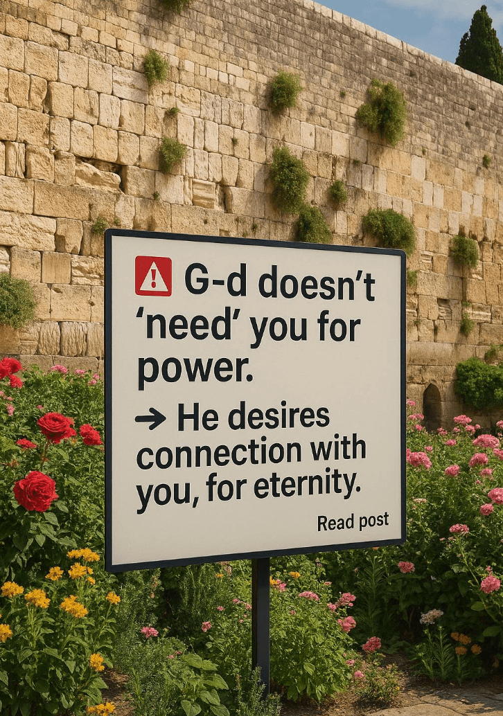 Sign about G-d needing connection