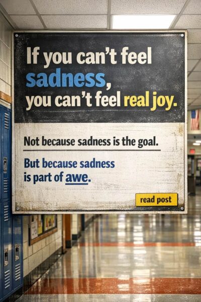 If you can’t feel sadness, you can’t feel real joy.