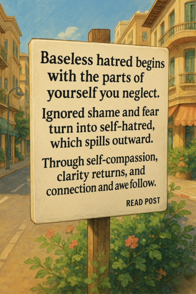 Baseless hatred doesn’t begin with other people.