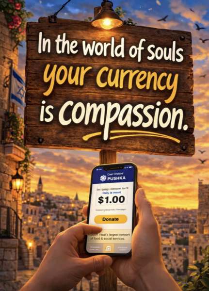 Tzedaka (charity) is currency in the world of souls.
