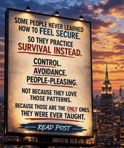 Some people never try to feel secure.