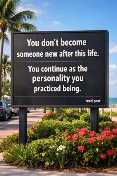 You don’t become someone new after this life.
