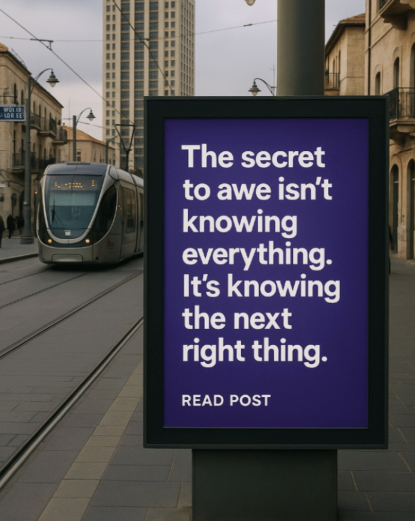 Sign about the secret to awe