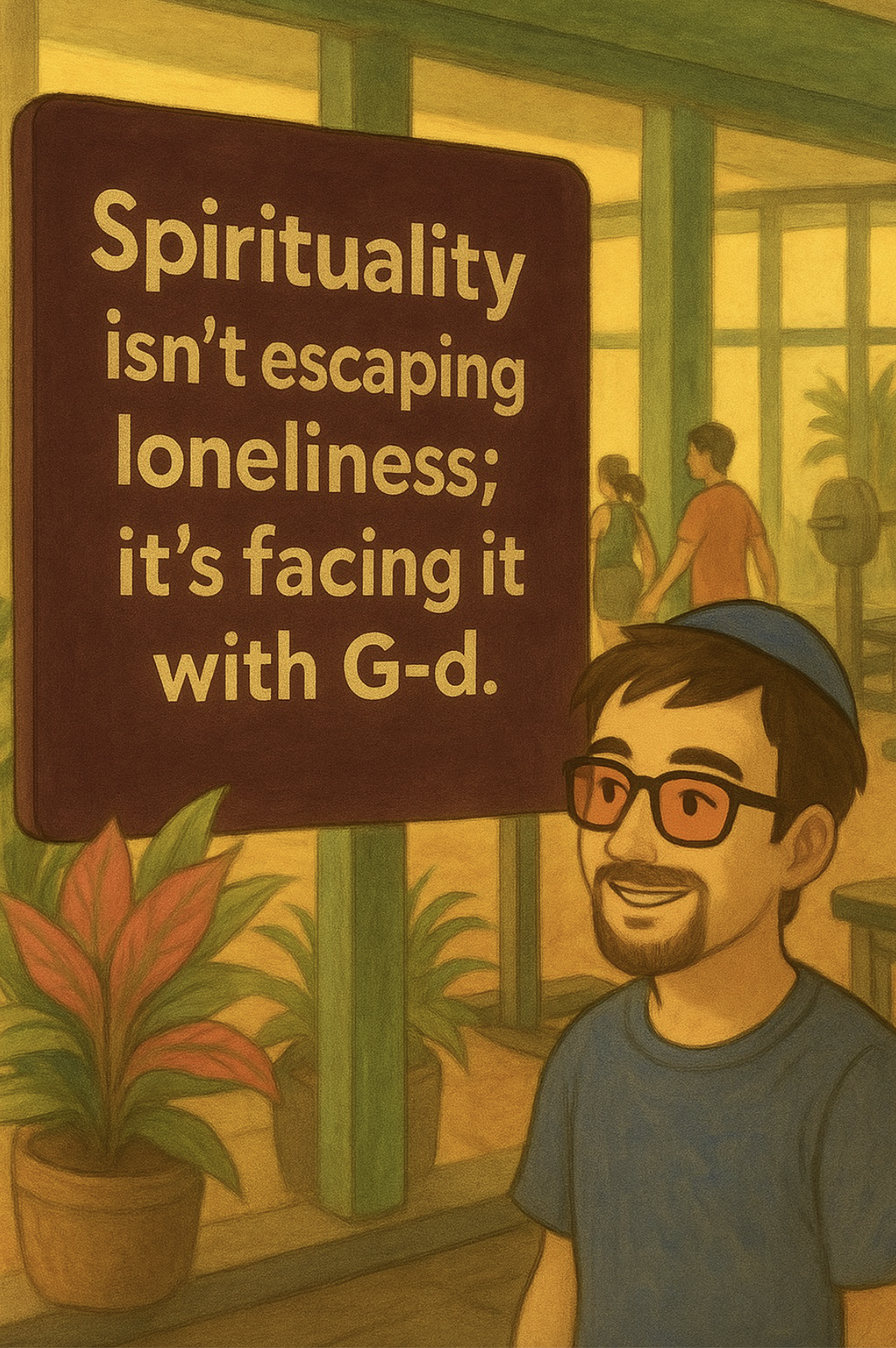 Man holding sign about escaping loneliness