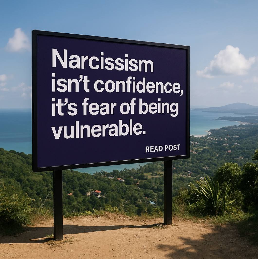 Narcissism isn’t confidence, it’s fear of being vulnerable.