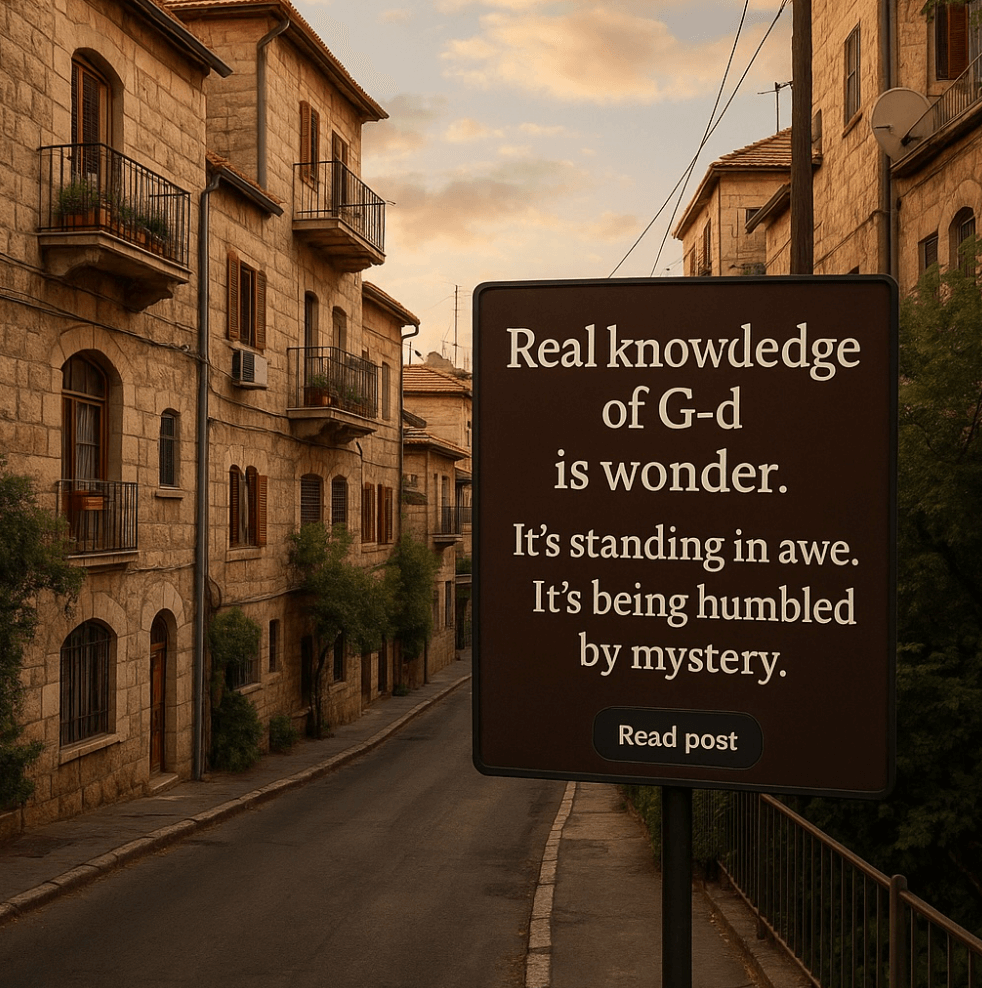 We know G-d most… by not knowing.