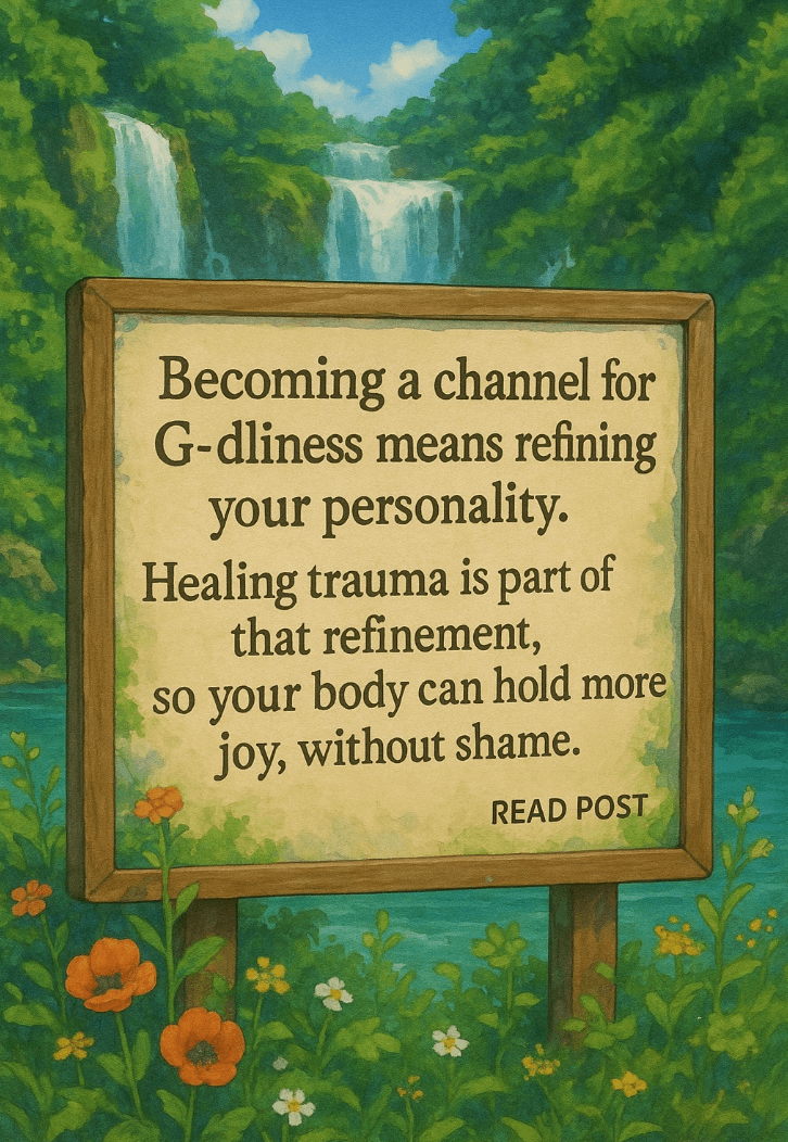 Becoming a channel for more G-dliness means refining your personality,