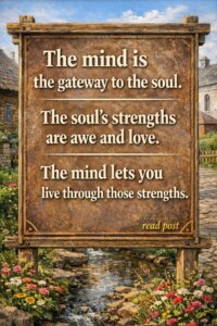 The mind is the gateway to the soul.