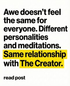 Not everyone meets awe the same way