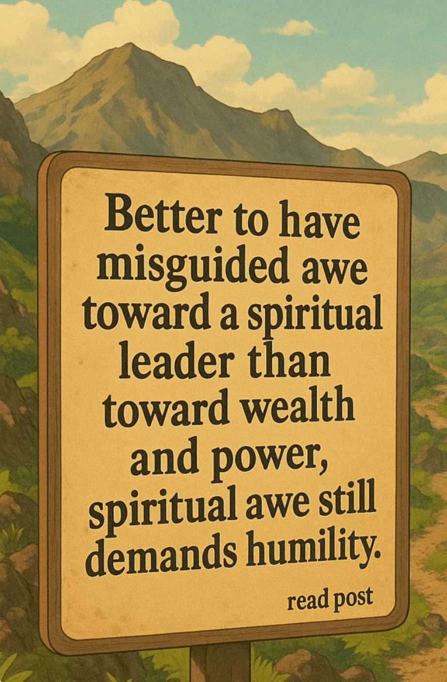 Sign about misguided awe