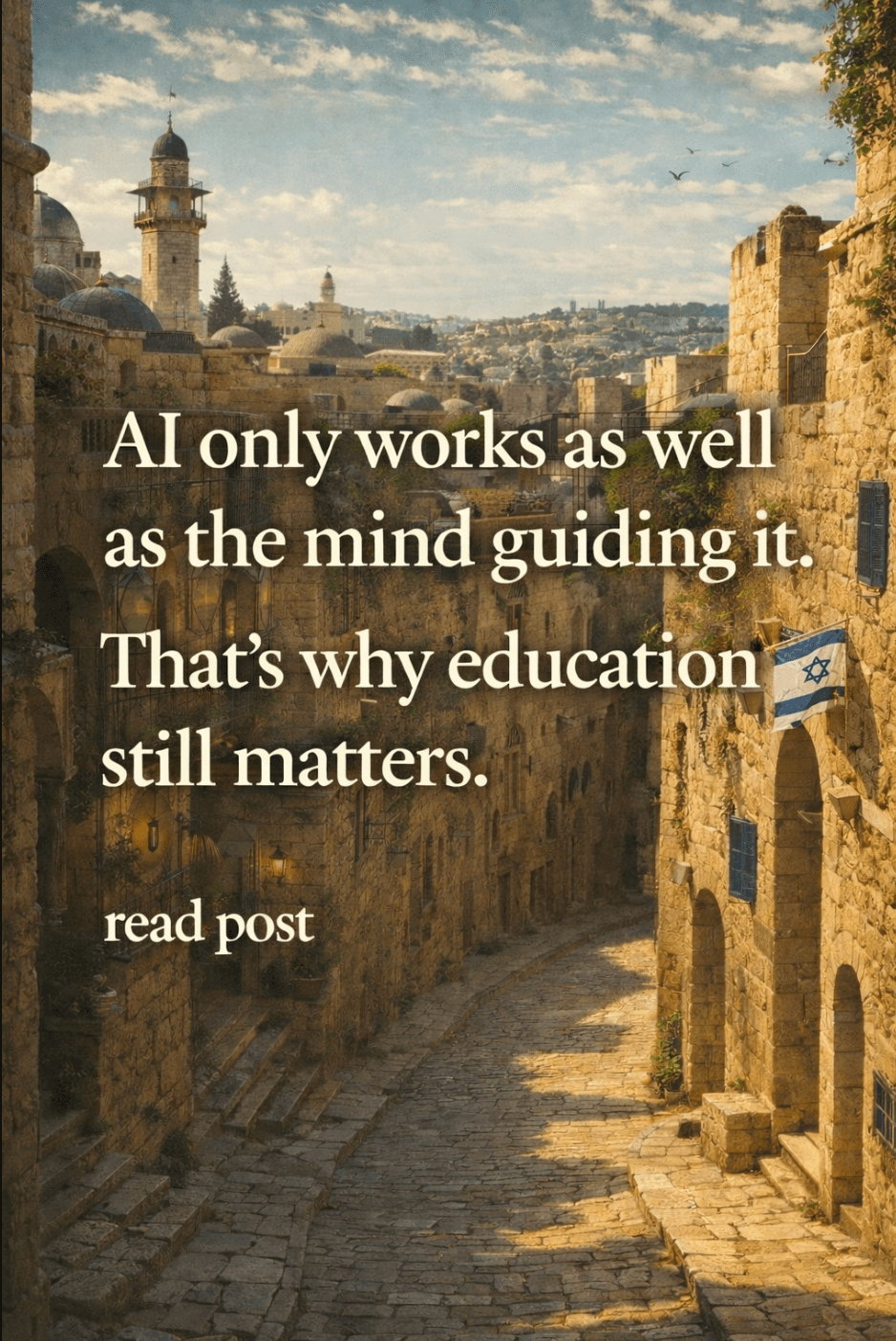 Sign about how AI only works with your mind guiding it