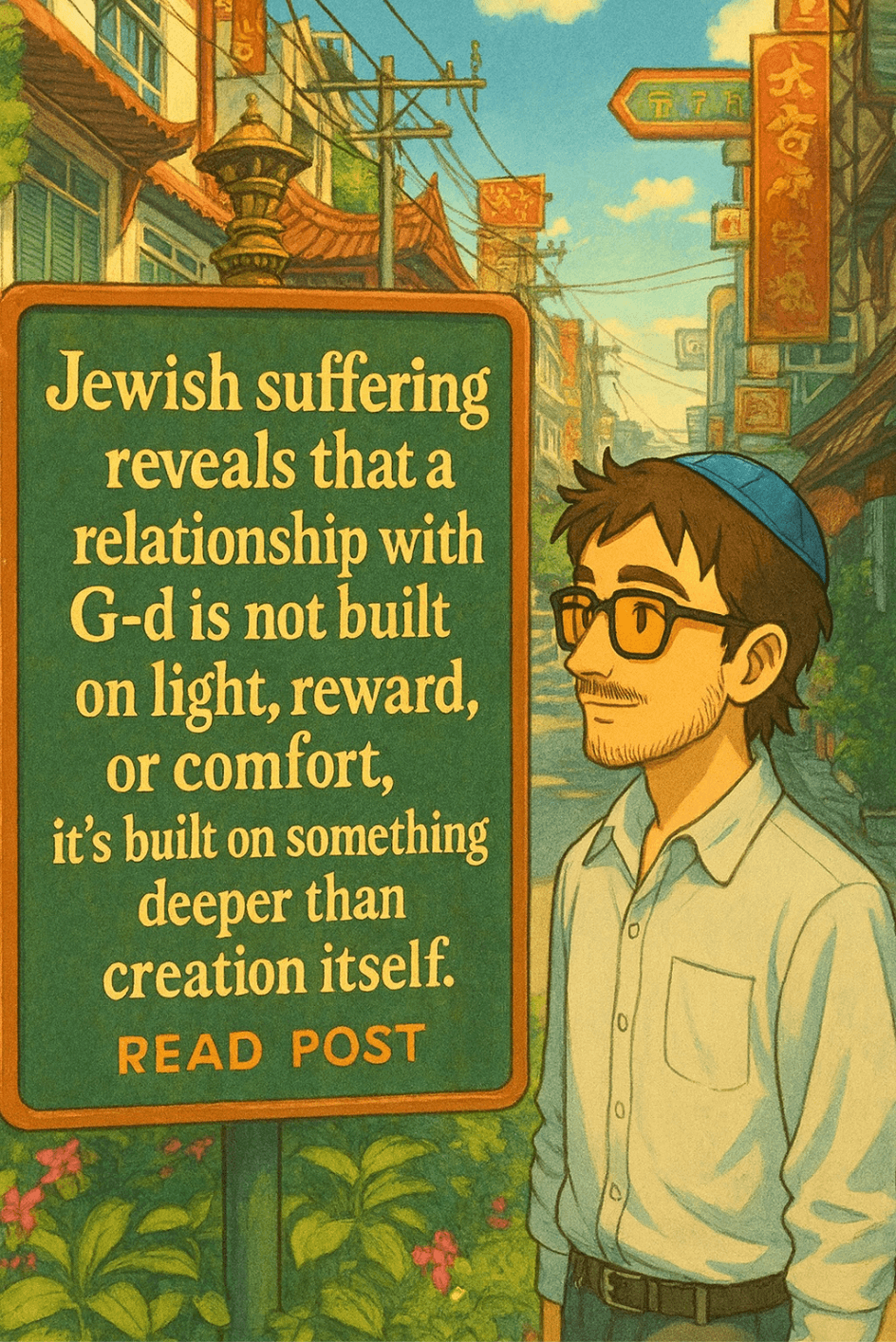 Sign about jewish suffering revealing a relationship with G-d