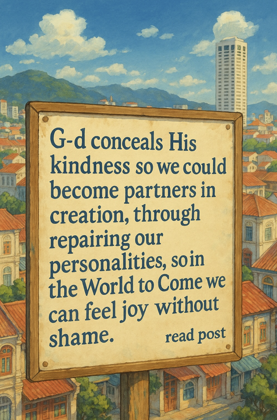 Sign about G-d concealing his kindness