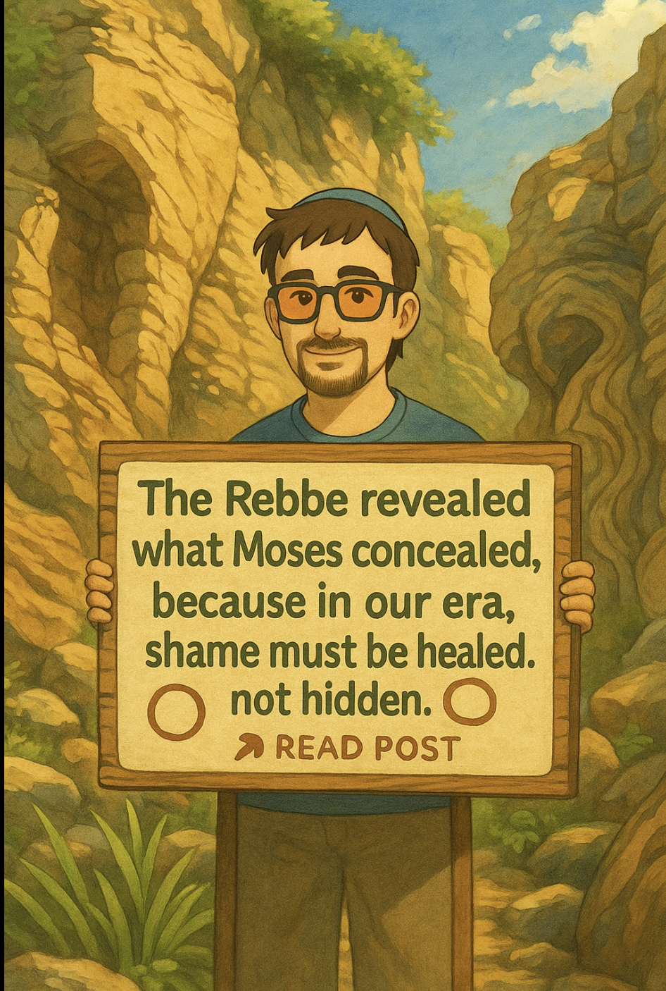 SIgn about the Rabbe revealing what Moses concealed.