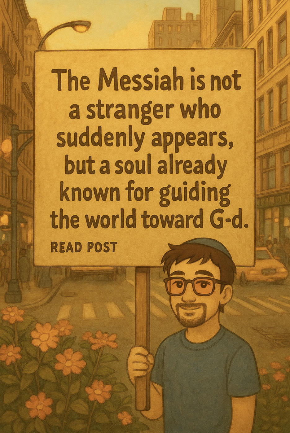 Sign about the Messiah not being a stranger
