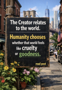 Humanity does not choose whether The Creator relates to the world.