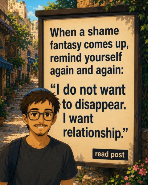 Shame tells a person to hide from the Creator